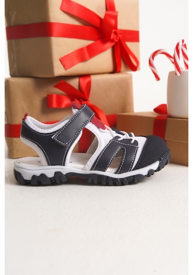 Çinçon Günlük Ortopedik Erkek Çocuk Sandalet Ayakkabı Lacivert