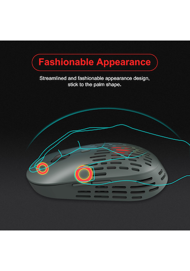 Maiyame T38 Kablosuz Şarjlı Mouse: 2.4g, 10m Mesafe, 3 Seviye Dpı, Sessiz Tuş, Renkli Solunum Işığı, 600mah Pil, Gri Optik