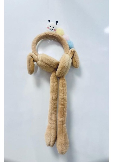 Gala Haretli Sesli Çocuk Tırtıllı Peluş Kulaklık Kahverengi
