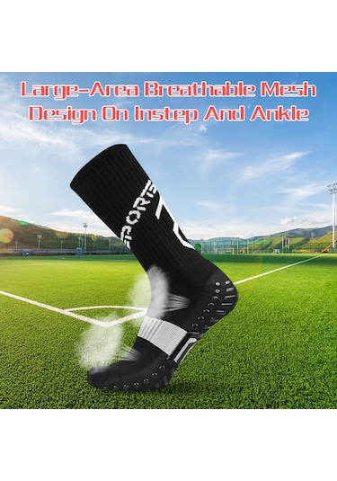 Reedark Profesyonel Antipatik Futbol Çorabı - Lastik Pad Teknolojisiyle Kayma Engeli, Spor Ve Gündelik Kullanım İçin Siyah
