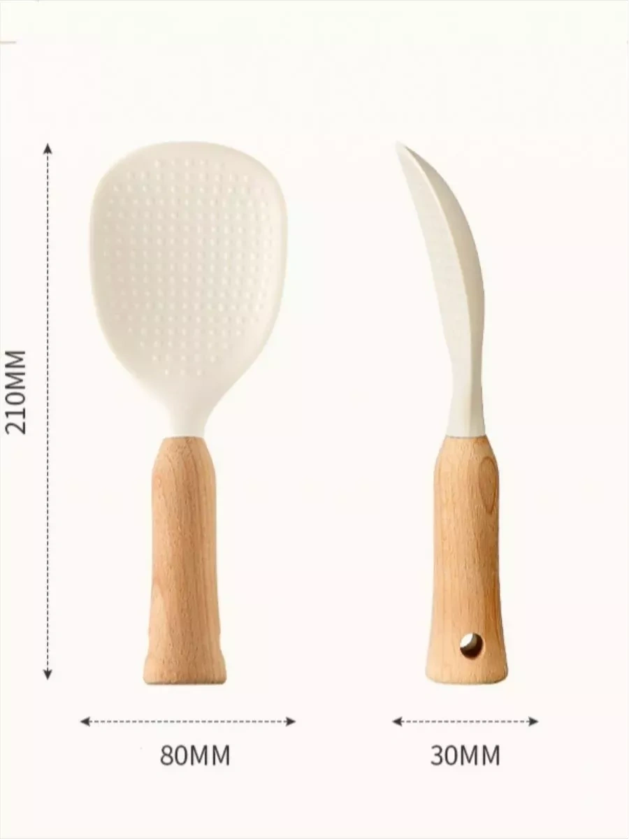 Stil'nyj İ Udobnyj Dom Ağaç Saplı Silikon Mutfak Spatulası 226208367 Beyaz