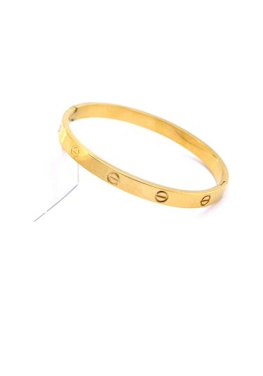 Bz Altın Kaplama Spor Kelepçe Kalın 5.5 Mm Blz-321 Altın