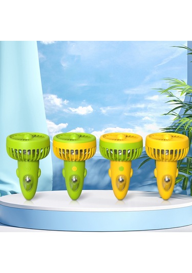 Kangvka F6 Sarı-yeşil Boyutlu Usb Şarjlı Mini Fan 3 Hız Ayarı Ellerden Bağımsız Tasarım Ev, Dışarı, Seyahat Ve Ofis İçin Taşıma Kordonu Kaliteli Pp-abs Malzeme