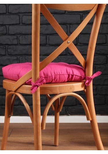 Altınpamuk Altınpamuk 4'Lü Lüx Pofidik Fuşya Sandalye Minderi Özel Dikişli B