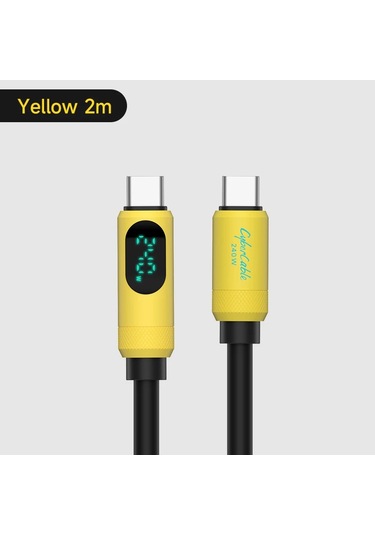 Hagibis Usb C Şarj Kablosu, Led Ekranlı, 240w Pd Hızlı Şarj, iPhone Uyumlu, Uyumlu, 15/16 Pro, Macbook, Piksel İçinturuncu90 Cm