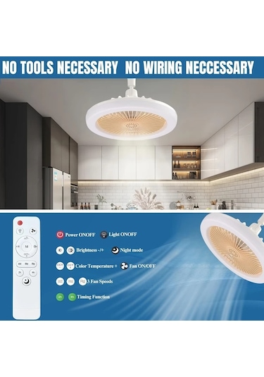 Dashanshop Xbate 2si 1 Arada Cok Fonksiyonlu Tavan Fani Isik Ve Renk Degistirme 25.4cm Beyaz Gri 50w