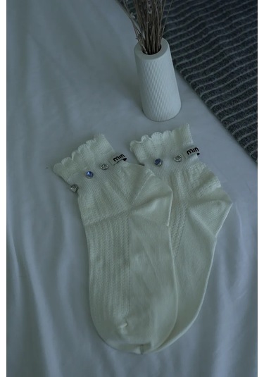 Dress Code Couture Fırfırlı Ve Taşlı Çoraplar 309962016 Beyaz