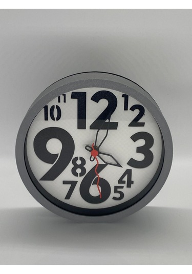 Büyük Rakamlı Modern Duvar Saati, Siyah Kasa, Eğlenceli Stil Siyah