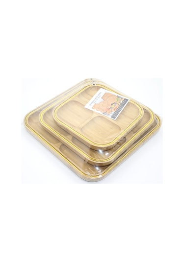 3'lü Ahşap Kahvaltı Çerez Ve Meyve Sunum Tabağı