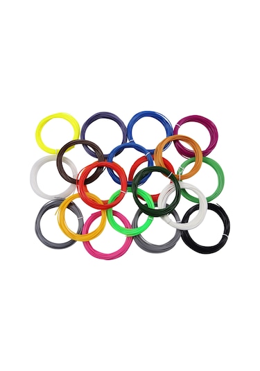 Konesam 15 Renk Pcl 3d Yazıcı Kalemi Filamenti, 1.75mm Dairesel Kesit, 5m X15 Rol Toplam 75m , Çevre Dost, Kutulu Paket