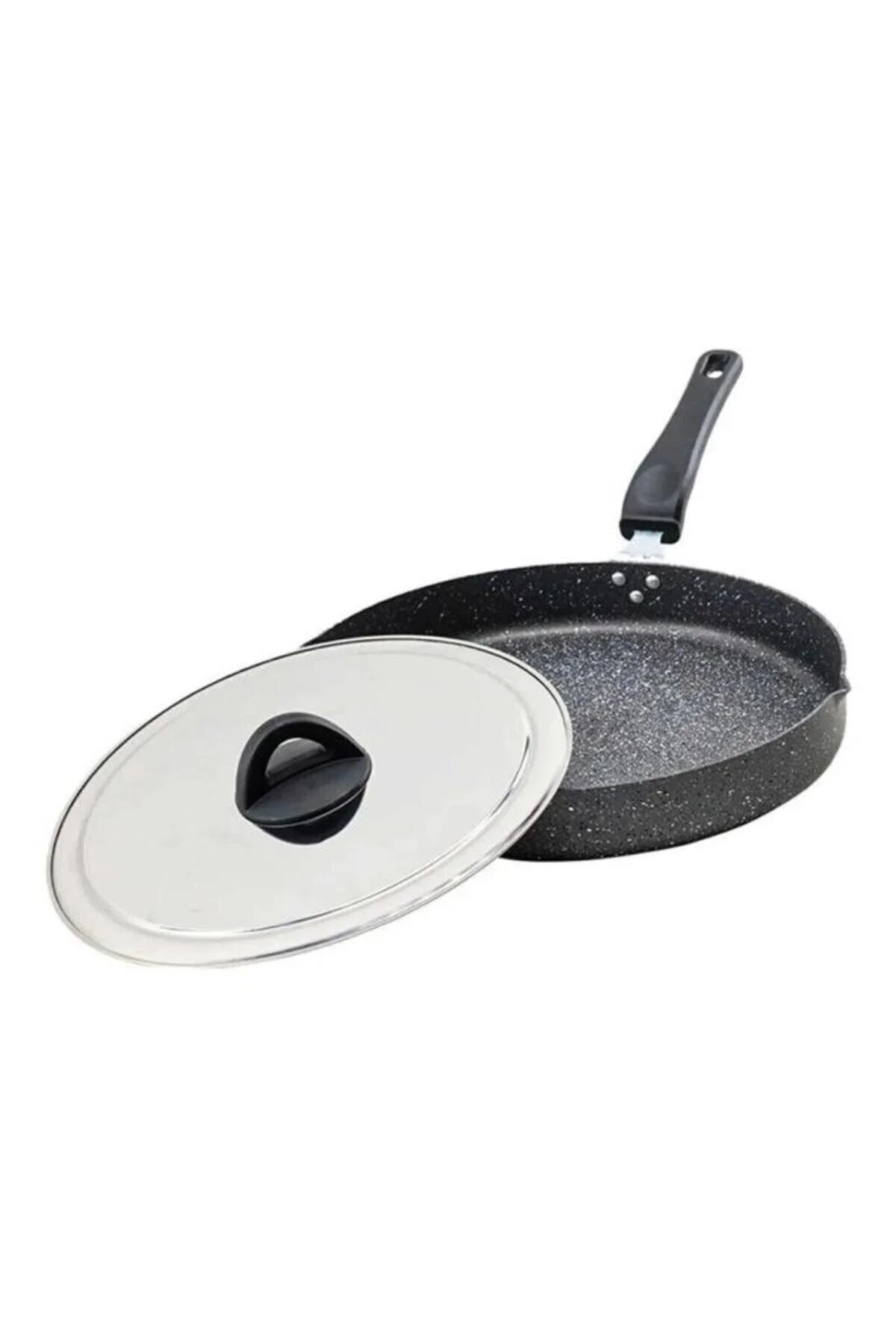 Granit Balık Tavası, Yanmaz Yapışmaz Börek Tavası 32 Cm Siyah
