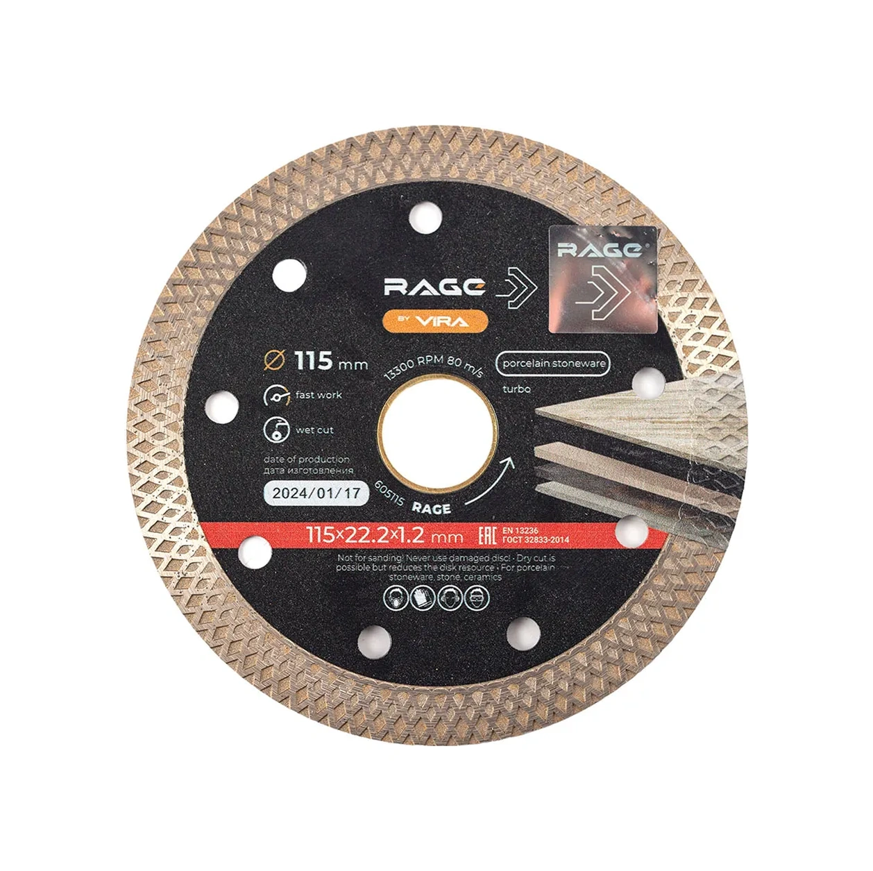 Rage Tel Granit İçin İnce Elmas Disk 115 Mm 320842936