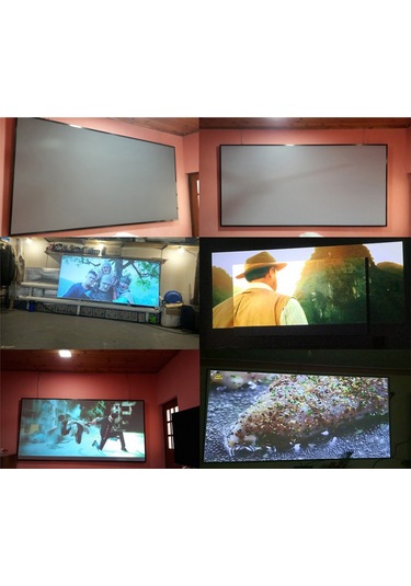 Vkemall 110 İnç Metal Işık Dayanıklı Katlanabilir Projeksiyon Ekranı 16:9 Formatlı