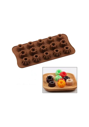 Silikon Kek Kalıp Minik Donut Kalıbı Şeker Hamuru Jelibon Silikon Kalıbı Çok Renkli