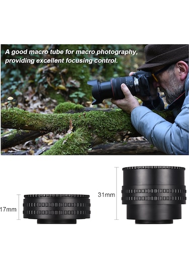 Yaozixa M52-m42 Makro Uzatma Tüpü 17-31mm Manuel Odaklama Kamera Adaptörü Alüminyum Alyuminyum Kontruksiyon