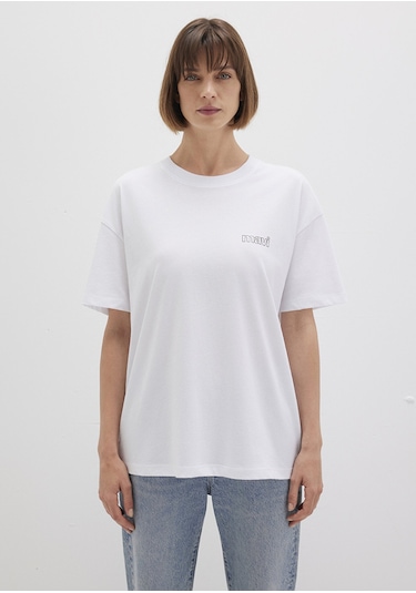 Mavi - Mavi Logo Baskılı Beyaz Tişört 1611309-620 Beyaz