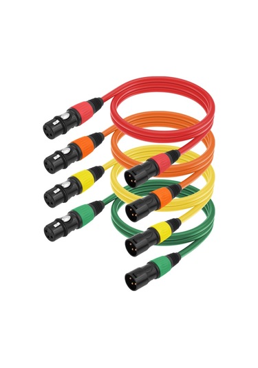 Mufunye Xlr Kabloları 4'lü Paket Mikrofon Kablosu 3ft Xlr Erkekten Dişi Mikrofon Kablosu Tak Ve Çalıştır 3-p