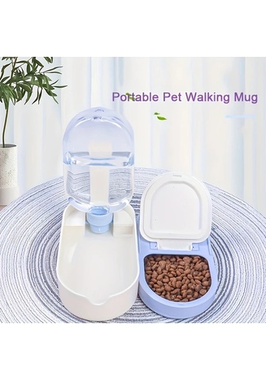 Elmpaly Mavi Taşınabilir Evcil Hayvan Şişesi: Yürüyüş Ve Seyahat İçin Su Kabı Yemlik
