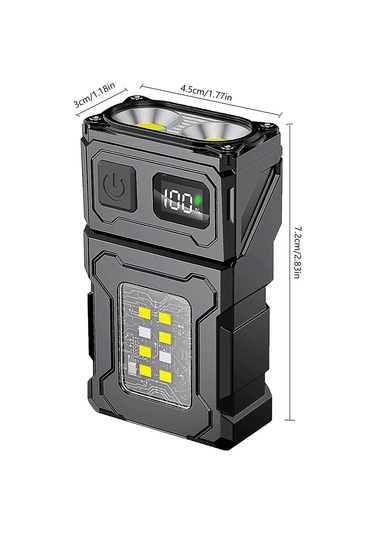 Açık Yüksek Parlaklık Küçük Çelik Tabanca Gece Lambası Çift Işık Siyah