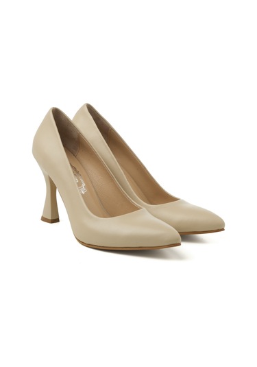Topuklu/ Stiletto Kadın Rc-4002 Deriden Krem Krem