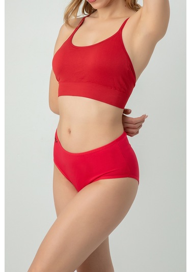 Doremi Yüksek Bel %100 Doğal Pamuk Likralı Rahat Kalıp Kadın Bato Külot Çok Renkli