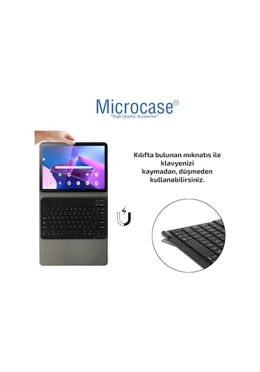Lenovo Uyumlu Tab M10 3.Nesil TB328FU 10.1 Bluetooth Klavyeli Kılıf BKK4