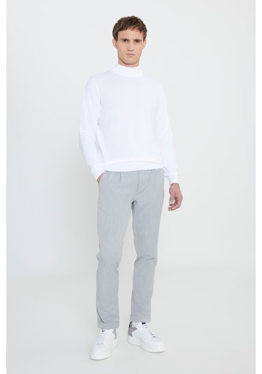 Altinyildiz Classics Erkek Ekru Standart Fit Normal Kesim Yarım Balıkçı Yaka Triko 4A4923100005EKRXXL Ekru