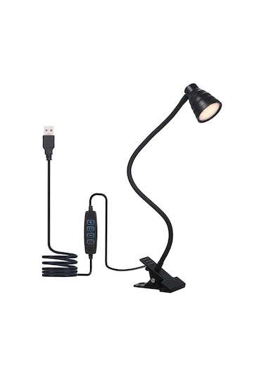 Jms Tomshine 5w 24 Usb Powered Okuma Yanında Işık Kelepçesi Led Masa Lambası Siyah