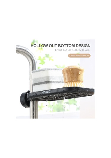 Padalink Gri Kısa Tip Paslanmaz Çelik 360 Döner Musluk Rafı - Su Tüpü İçin, Delme Yok, Su Akışı, Sponge/şampuan Depolama Gri