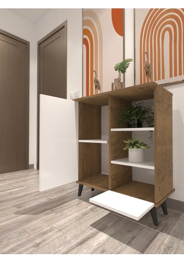 Lüx Raflı Düşer Kapak Mutfak Dolabı 74x75x35 Cm