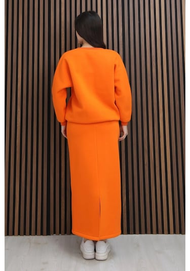 Lodmela Basic Comfort Şardonlu Etekli Takım 6073-oranj Oranj