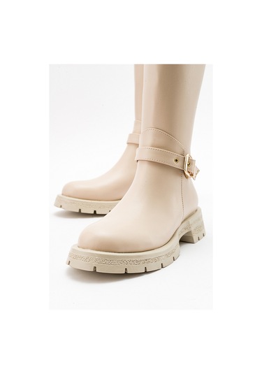 Luvishoes Covela Bej Cilt Kadın Çizme Bej