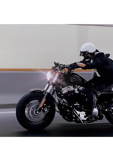 Tcherchi Retro Açık Motosiklet Kaskı Mat Siyah