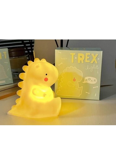 Karikatür Sevimli Bebek Ejderha Gece Lambası Sarı Sıcak Işık