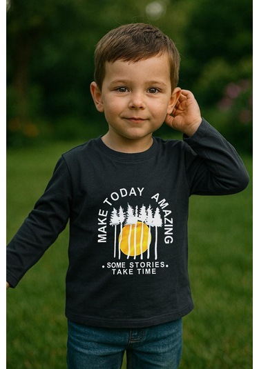 Erkek Çocuk %100 Pamuk Baskılı Uzun Kollu Tişört - Koyu Gri 3-4 Yaş 8-9 Yaş Koyu Gri Erkek Çocuk %100 Pamuk Baskılı Uzun Kollu Tişört - Koyu Gri 3-4 Yaş 8-9 Yaş Koyu Gri