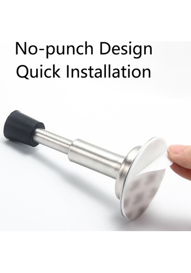 Geeroyoo "2'li Set Yapışkanlı Kapı Durdurucu - Paslanmaz Çelik Hidrolik Süspansiyonlu 4 Inç"