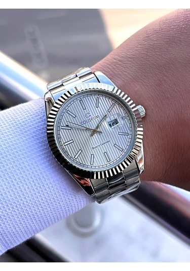 Coliseum Çelik Kordon Takvimli Kadran Kutulu Seri Erkek Kol Saati Ft.aas.ı008