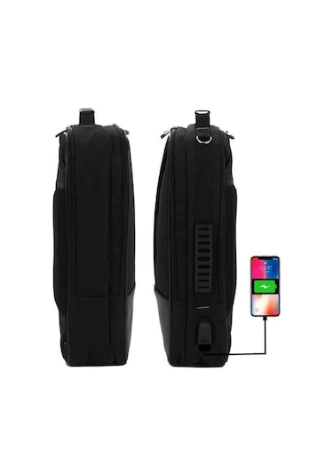 Case Club 1408 Usb Aparatlı 17. İnç Sırt Çantası Su Geçirmez Mat Destekli Omuz Askılı Laptop Bölmeli Siyah