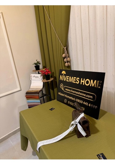 Nivemeshome Keten Trend Masa Örtüsü Yeşil Apm Çok Renkli