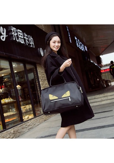 Büyük Kapasiteli Hafif Taşınabilir Kadın Seyahat Çantası Siyah