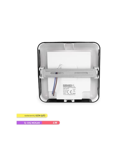 ACK 4W LED Duvar Apliği 3000K Günışığı Dekoratif Duvar AH07-05101 Siyah