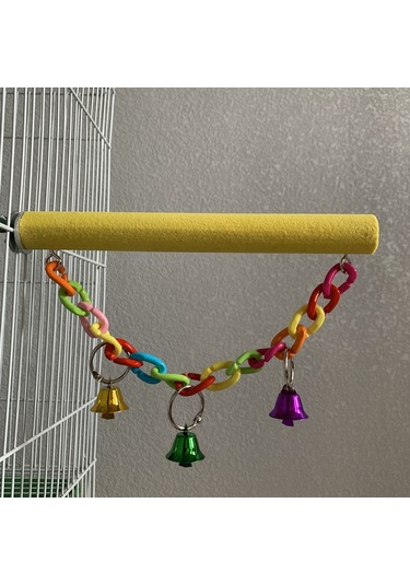 Yifomall Kuş Oyun Standı - Çanlı, Kumlama Ve Ahşap Tünek Eğitim Seti