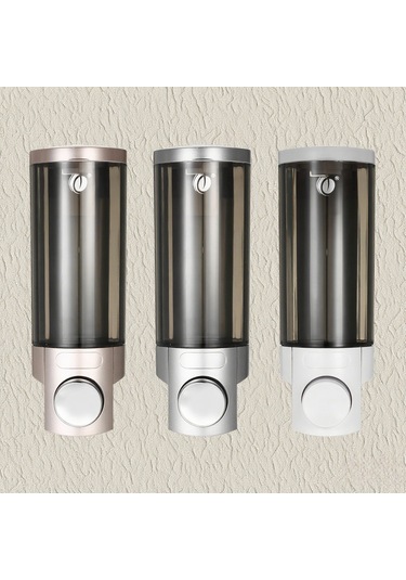 Hombey Duş Jeli Ve Sabun Dağıtıcı, 300ml Cam Şeffaf Şişe, Duvar Takılı, Kilitleme Fonksiyonu, Şampuan Depolama Kutusu, Ev Otel Ofis Kullanıma Uygun, Şampanya Altın Rengi Şampanya Altın