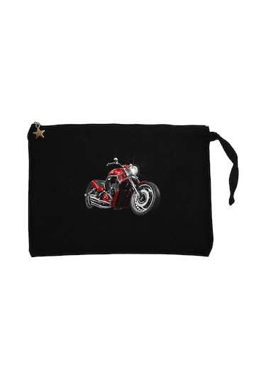 Chopper Cruiser Siyah Clutch Astarlı Cüzdan / El Çantası Siyah