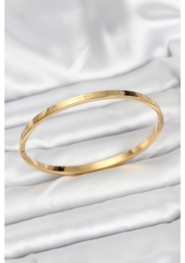 Zarif Kadın İçin Golden Çelik 65mm İnce Kelepçe Bileklik Gri