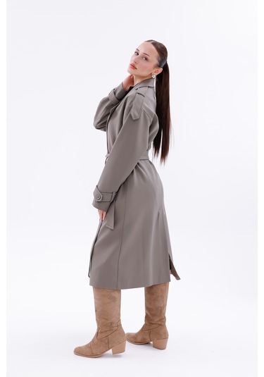 Kadın Trençkot Model Kaban Çağla