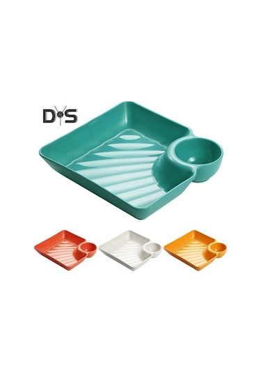 Sarı Hamur Plakası Kaymaz İstiflenebilir Plastik Daldırma Tabağı Suşi Tabağı