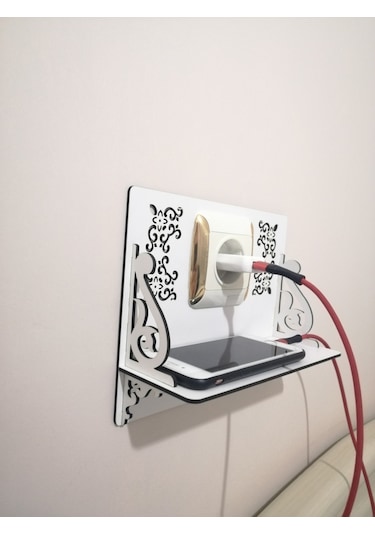 Ahşap Priz Telefon Tutucu
