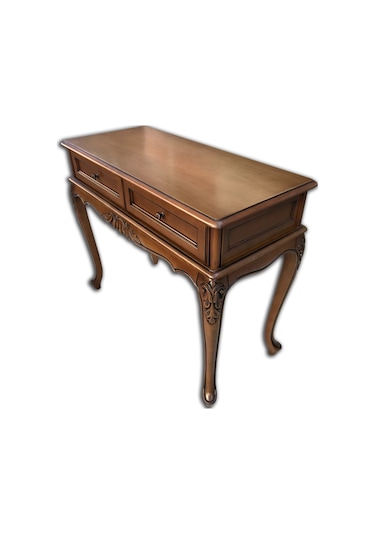 Dresuar ELZEM Çift ÇEKMECE Rustik Lükens Aslan Ayak Kayın Kaplama OYMALI Natüre Ceviz El Yapım Ceviz