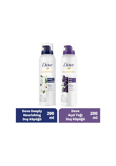 Dove Duş Köpüğü Açai Yağı 200 ML + Depply Nourishing 200 ML